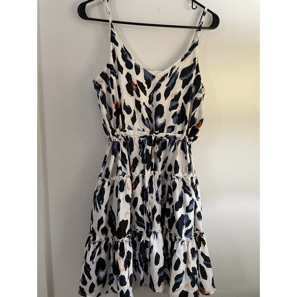 Impeccable Pig slim strap dress with a cheetah like pattern